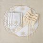 Table linen - Embroidered Napkins Golden Stars - 4 pieces - ROSEBERRY HOME