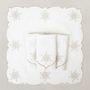Table linen - Embroidered Napkins Silver Stars - 6 pieces - ROSEBERRY HOME