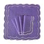Table linen - Embroidered Napkins Purple Petali - 6 pieces - ROSEBERRY HOME