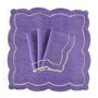 Linge de table textile - Brodé Serviette de tables Purple Onde - 4 pièces - ROSEBERRY HOME