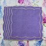 Linge de table textile - Brodé Serviette de tables Purple Onde - 4 pièces - ROSEBERRY HOME