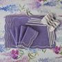 Linge de table textile - Brodé Serviette de tables Purple Onde - 4 pièces - ROSEBERRY HOME