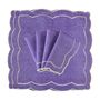Linge de table textile - Brodé Serviette de tables Purple Onde - 6 pièces - ROSEBERRY HOME
