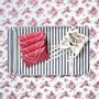 Table linen - Embroidered Napkins Magenta Onde - 4 pieces - ROSEBERRY HOME