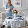 Table cloths - Tablecloth Toile de Jouy Blue - 160 cm - ROSEBERRY HOME