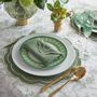 Linge de table textile - Nappe de table Toile de Jouy Green ronde -  ⌀ 210 cm - ROSEBERRY HOME