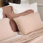 Bed linens - Gaspard Nude embossed washed linen bedspread - MAISON D'ÉTÉ
