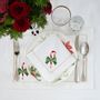 Table linen - Embroidered Placemats Candy Cane Panama - 4 pieces - ROSEBERRY HOME