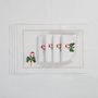Table linen - Embroidered Placemats Candy Cane Panama - 4 pieces - ROSEBERRY HOME