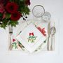 Table linen - Embroidered Placemats Candy Cane Panama - 4 pieces - ROSEBERRY HOME