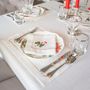 Linge de table textile - Brodé Sets de table Mistletoe Panama - 6 pièces - ROSEBERRY HOME