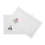 Table linen - Embroidered Placemats Mistletoe Panama - 6 pieces - ROSEBERRY HOME