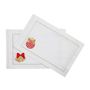 Table linen - Embroidered Placemats Christmas Bauble Panama - 4 pieces - ROSEBERRY HOME