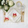 Table linen - Embroidered Placemats Jingle Bells Panama - 6 pieces - ROSEBERRY HOME