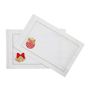 Table linen - Embroidered Placemats Jingle Bells & Christmas Bauble Panama - 4 pieces - ROSEBERRY HOME