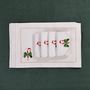 Table linen - Embroidered Napkins Mistletoe Panama - 6 pieces - ROSEBERRY HOME