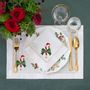 Table linen - Embroidered Napkins Candy Cane Panama - 6 pieces - ROSEBERRY HOME