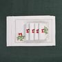Table linen - Embroidered Napkins Candy Cane Panama - 6 pieces - ROSEBERRY HOME