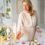 Table linen - Embroidered Napkins Jingle Bells & Christmas Bauble Panama - 4 pieces - ROSEBERRY HOME