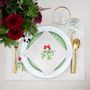 Placemats - Embroidered Placemats Candy Cane & Mistletoe Mirha - 4 pieces - ROSEBERRY HOME