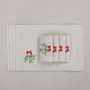 Placemats - Embroidered Placemats Candy Cane & Mistletoe Mirha - 4 pieces - ROSEBERRY HOME