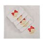 Table linen - Embroidered Napkins Jingle Bells Mirha - 6 pieces - ROSEBERRY HOME