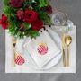 Linge de table textile - Brodé Serviette de tables Christmas Bauble Mirha - 6 pièces - ROSEBERRY HOME