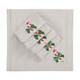 Table linen - Embroidered Napkins Mistletoe Mirha - 6 pieces - ROSEBERRY HOME
