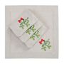Table linen - Embroidered Napkins Candy Cane Mirha - 4 pieces - ROSEBERRY HOME