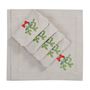 Table linen - Embroidered Napkins Candy Cane Mirha - 6 pieces - ROSEBERRY HOME
