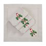Table linen - Embroidered Napkins Candy Cane Mirha - 6 pieces - ROSEBERRY HOME