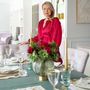Table linen - Embroidered Napkins Candy Cane Mirha - 6 pieces - ROSEBERRY HOME