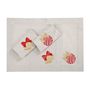 Table linen - Embroidered Napkins Jingle Bells & Christmas Bauble Mirha - 4 pieces - ROSEBERRY HOME