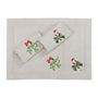 Linge de table textile - Brodé Serviette de tables Candy Cane & Mistletoe Mirha - 4 pièces - ROSEBERRY HOME