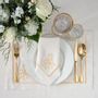Table linen - Embroidered Placemats Jingle Bells Goldenline - 4 pieces - ROSEBERRY HOME