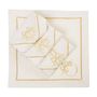 Table linen - Embroidered Napkins Jingle Bells Goldenline - 4 pieces - ROSEBERRY HOME