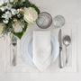 Table linen - Embroidered Placemats Candy Cane Silverline - 4 pieces - ROSEBERRY HOME
