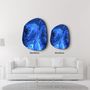 Other wall decoration - Blue Ink Amorphous Collection Glass Wall Art  88CMX68CM - ARTDESIGNA