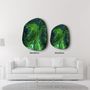 Other wall decoration -  Green Ink Amorphous Collection Glass Wall Art  88CMX68CM - ARTDESIGNA