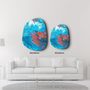 Other wall decoration -  Lava in the Ocean Amorphous Collection Glass Wall Art  88CMX68CM - ARTDESIGNA