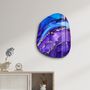 Autres décorations murales - Marbre violet et bleu Art mural en verre de la collection Amorphe 88CMX68CM - ARTDESIGNA