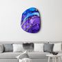 Autres décorations murales - Marbre violet et bleu Art mural en verre de la collection Amorphe 88CMX68CM - ARTDESIGNA