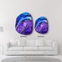 Autres décorations murales - Marbre violet et bleu Art mural en verre de la collection Amorphe 88CMX68CM - ARTDESIGNA