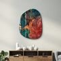 Other wall decoration - Green and Red Marble Amorphous Collection Glass Wall Art 88CMX68CM - ARTDESIGNA