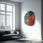 Other wall decoration - Green and Red Marble Amorphous Collection Glass Wall Art 88CMX68CM - ARTDESIGNA