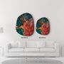 Other wall decoration - Green and Red Marble Amorphous Collection Glass Wall Art 88CMX68CM - ARTDESIGNA