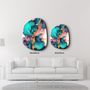 Other wall decoration - Dance of Watercolors Amorphous Collection Glass Wall Art 88CMX68CM - ARTDESIGNA