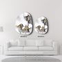 Other wall decoration -  Marble with Golden Dust Amorphous Collection Glass Wall Art  88CMX68CM - ARTDESIGNA