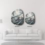 Other wall decoration -  Gold and Ink Amorphous Collection Glass Wall Art  88CMX68CM - ARTDESIGNA