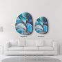 Other wall decoration -  Blue Marble Amorphous Collection Glass Wall Art  88CMX68CM - ARTDESIGNA